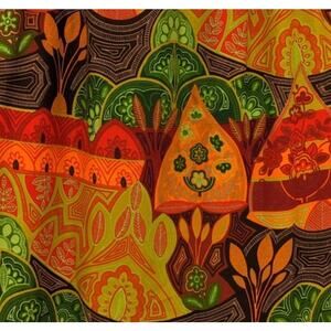 Colorful Acrylic Crepe Hawaiian Floral Maxi Skirt by ALICE POLYNESIAN FASHIONS